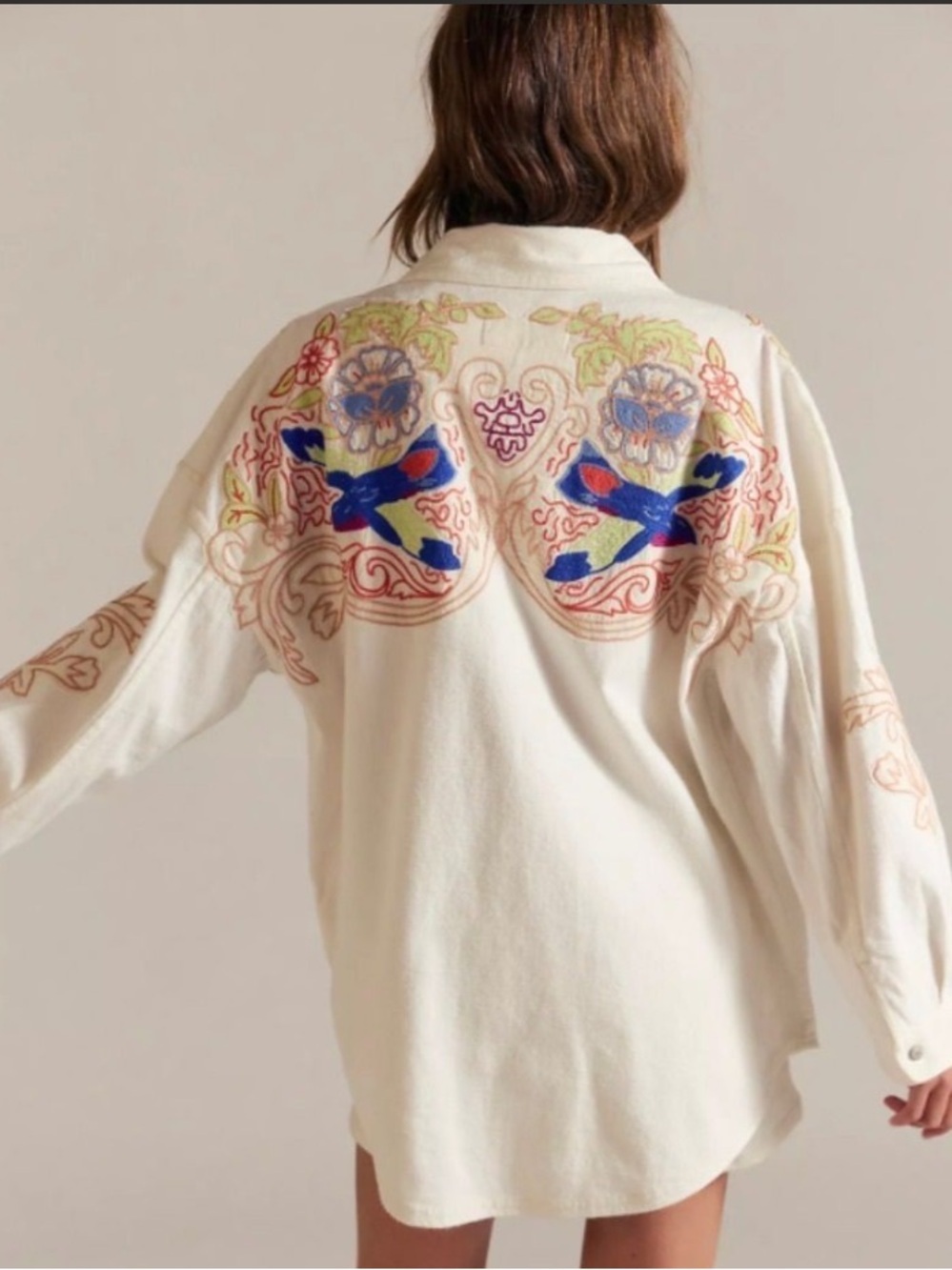 Free People Take Flight Embroidered Shirt NWT